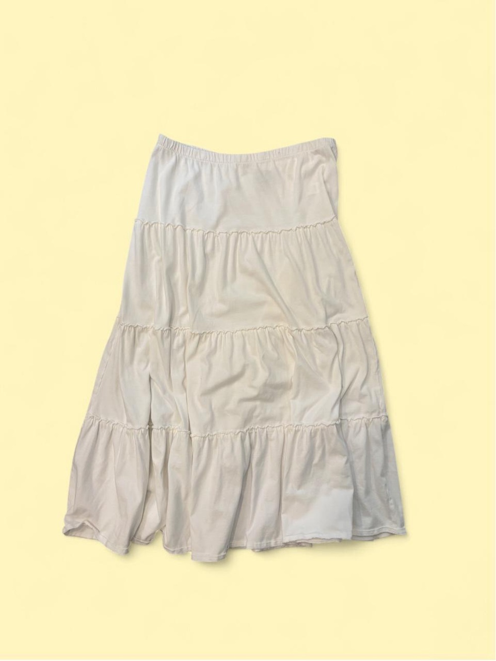 J. Jill Cream Tiered Maxi Skirt